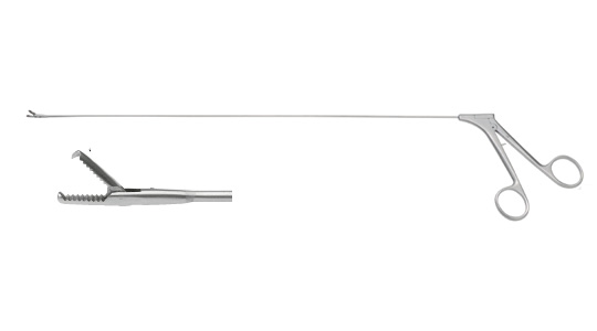 Tracheal foreign-body foceps(crocodile jaw,with hook)